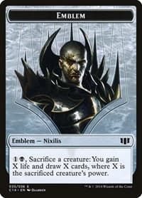 Emblem - Ob Nixilis of the Black Oath // Zombie Double-Sided Token - Commander 2014 - Magic: The Gathering card