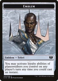 Emblem - Teferi, Temporal Archmage // Zombie (011) Double-Sided Token - Commander 2014 - Magic: The Gathering card