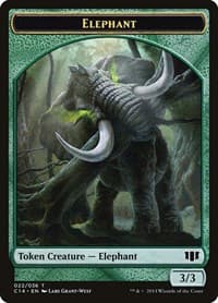 Elephant // Elf Warrior Double-Sided Token - Commander 2014 - Magic: The Gathering card