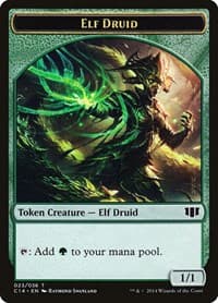 Elf Druid // Beast (020) Double-Sided Token - Commander 2014 - Magic: The Gathering card